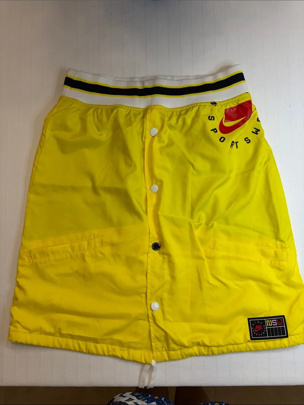 Nike Bright Yellow Snap-Front Athletic Mini Skirt
